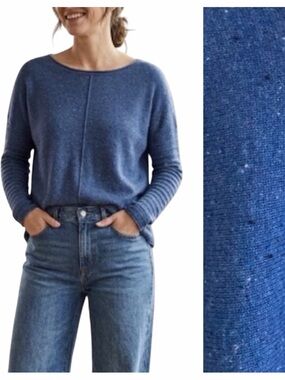 Margaret O’Leary Blue Specked Cashmere Sweater Medium